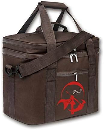 Kaylin RWBY Ruby Rose &amp; Crescent Rose Large Capacity Car Soft Cooler Tote Insulated Lunch Bag Outdoor Heavy-duty Picnic Bag(Brown)