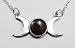 A Beautiful Triple Goddess Symbol, Accented with Genuine Bloodstone