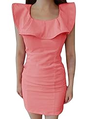 Round Neck Chiffon Sleeveless Sheath  Dress