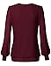 Laksmi Women's Long Sleeve Round Neck Front Pleated Blouse Top
