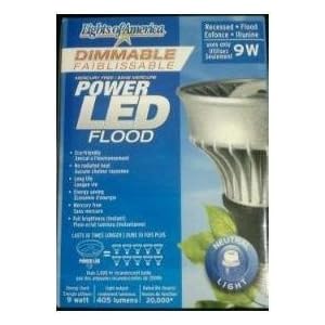 Lights of America 2112DLEDR30-LF4-8FR 9-Watt Power LED Dimmable R30 Bulb, Bright White