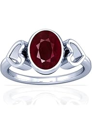 14K White Gold Oval Cut Ruby Womens Astrological Ring