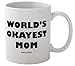 Funny Guy Mugs World's Okayest Mom Ceramic Coffee Mug, White, 11-Ounce