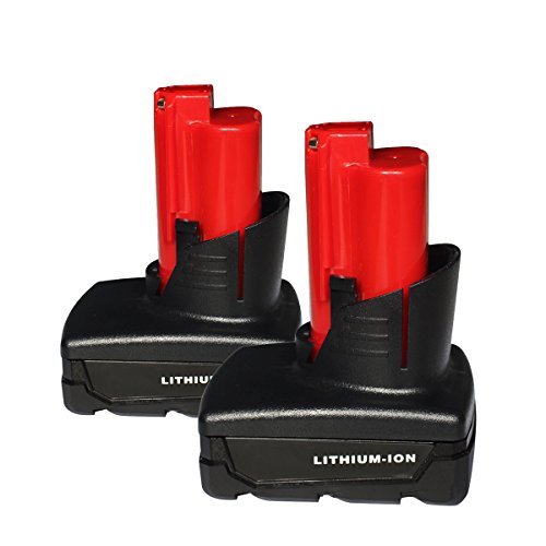 Weide 12V 4.0Ah Replacement Milwaukee M12 XC Red Lithium Battery for 48-11-2440 48-11-2402 48-11-2411 48-11-2401 Cordless Tool ( 2 pack )