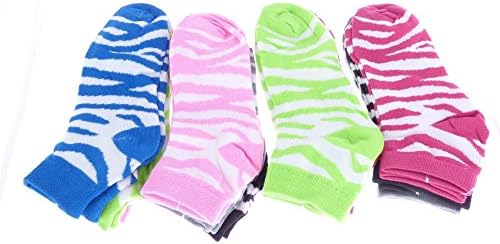 WebAisle Women's (12 Pairs) Everyday Low Cut Patterned Socks 9-11