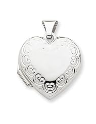 14k Gold White Gold Domed Heart Locket