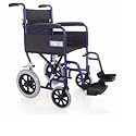Z-TEC Folding Aluminium Transit Wheelchair in Metallic Blue