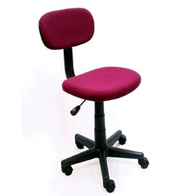 Burgundy Fabric Office Chair w  Gas Lift and 360 degree swivel by The Green Group LLC