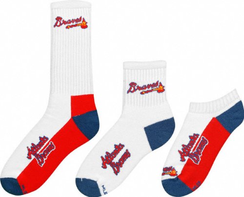 Atlanta Braves Men's 3-Pair Sock Pack