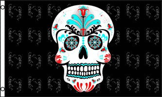 Sugar Skull Traditional Flag