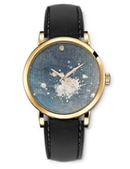 SPRAWL Aanalog Fashion Series Gold Ladies Watches of Genuine Black Leather Strap,Unique Wrist Watch for Women Girls Designed with White spot on gray background