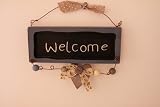Shabby Chic "Welcome" Cottage Door Room Plaque