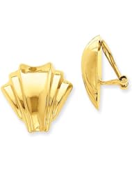 14k Yellow Gold Omega Clip Polished Non-pierced Earrings. Metal Wt- 5.71g