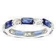 Sterling Silver Blue and White Cubic Zirconia Ring