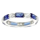 Tressa Sterling Silver Blue and White Cubic Zirconia Ring