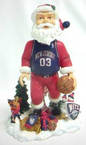 New Jersey Nets NBA Santa Bobble Head