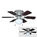 Hardware House 17-4725 Arcadia 30-Inch Satin Nickel Flush Mount Hugger Ceiling Fan, Black or Cherry Blades