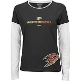 Reebok Anaheim Ducks Women's Bridgette Long-Sleeve Layered Tissue Shirt