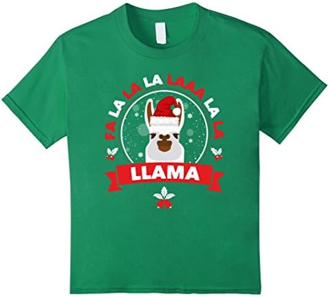 Kids Fa La La La La La La Llama - Funny Christmas T-Shirt Unisex 6 Kelly Green