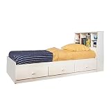 Creative Interiors Starlight Storage Bed with Bookcase Headboard - White (Twin)