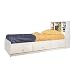 Creative Interiors Starlight Storage Bed with Bookcase Headboard - White (Twin)