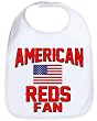 American Reds Fan Usa Flag Baseball Baby Bib
