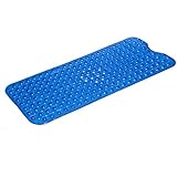Simple Deluxe Anti-Bacterial Anti-Slip-Resistant Bath Mat, 16" W x 39" L, Extra Long, Blue