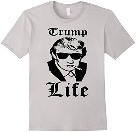 Men's Trump life Donald Trump Thug Life Mashup Men &amp; Women Tshirt XL Silver