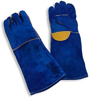 JWI End of Summer Sale!!!! Leather Barbecue (BBQ)/Welding Gloves, Kevlar Sewn, 18" Length, Foam Lined