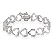 CZ and Silver Hearts Sterling Silver Bracelet