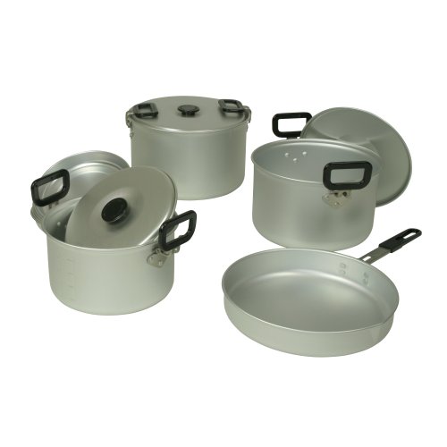 10T Woodman 12 Lot de casseroles et de poêles de camping Argent