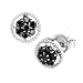 10k White Gold Black Diamond Earrings (.18 cttw)