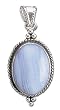 Solid Sterling Silver Blue Lace Agate Pendant