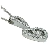 0.64 CT TW DIAMOND HEART SHAPED PENDANT 18K WHITE GOLD