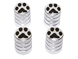 Paw Print - Tire Rim Valve Stem Caps - Aluminum