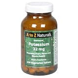 A to Z Naturals  Elemental Potassium, 22 mg, Vegetarian Tablets , 250 tablets