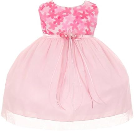 Flower Girls Dress Chiffon Mesh Holiday Birthday Summer Dress Pink Baby S-XL