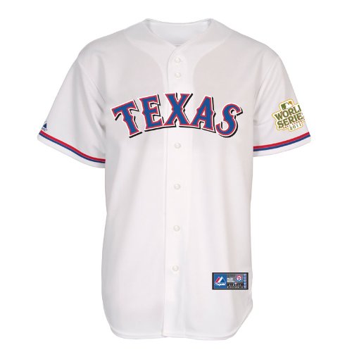 MLB Boys' Texas Rangers Ian Kinsler Replica Player Jersey With World Series Patch Fall 2012 (White, Small)