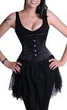 Echtes Satin Taillen Korsett Mieder Corsage Dessous Schwarz