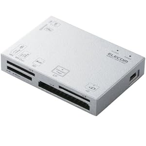 【クリックで詳細表示】ELECOM USBブースター対応メモリカードリーダ SD＋MS＋CF＋XD対応 シルバー MR-A005SV