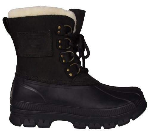 Polo Ralph Lauren Men's Landen Shearling Lace-Up Boot,Black,11 M US