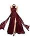 Ivydressing Damen Sexuell Schlitz Lang Partykleid Ballkleid Abendkleid