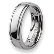 Grooved Polished Tungsten Carbide Ring (7.0 mm) - Sizes 7-13