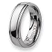 Jewelry : Grooved Polished Tungsten Carbide Ring (7.0 mm) - Sizes 7-13