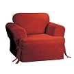 Sure Fit Cotton Duck T-Cushion Chair Slipcover - Claret