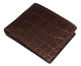 DataSafe 'Croc' Patterned Italian Leather RFID Security Wallet (Brown)
