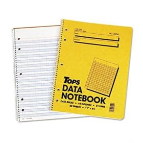 TOPS 36250 - Data Notebook w/Nine Columns, 8-1/2 x 11, White, 50 Sheets/Pad-TOP36250