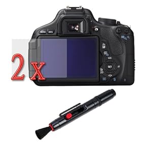GTMax 2 x Clear LCD Screen Protector + Camera Lens Pen for Canon EOS Rebel T3i