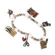 Scrapbook Theme Beaded Stretch Charm Bracelet Fashion Jewelry