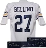 Joe Bellino signed Navy Midshipmen White Custom Jersey Go Navy!, Heisman 1960, & CHOF 1977